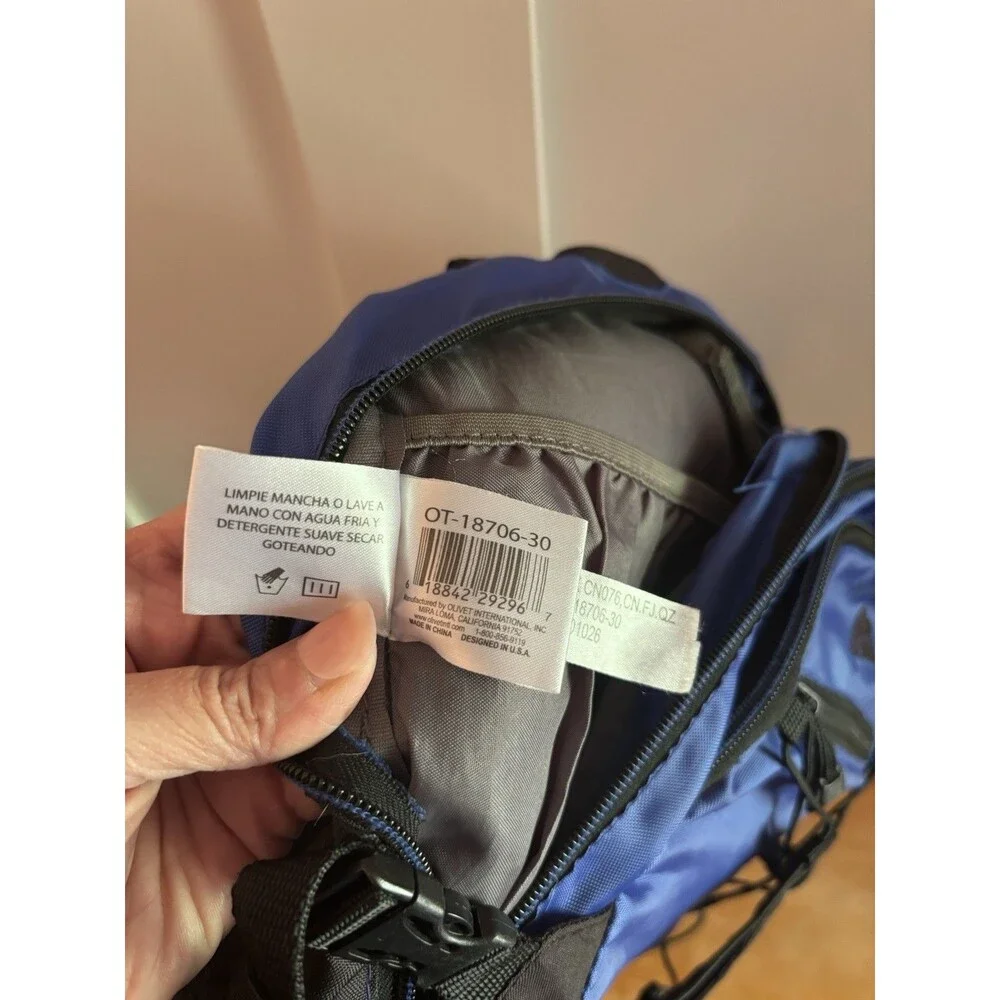 Manokotak Blue Black Backpack Hiking Travel School Laptop Daypack Outdoor Bag